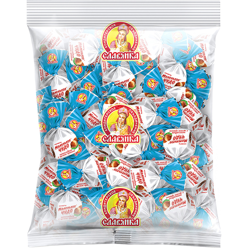Изображение товара Конфеты шоколадные Славянка Маленькое чудо 1 кг с ореховым наполнением и арахисом