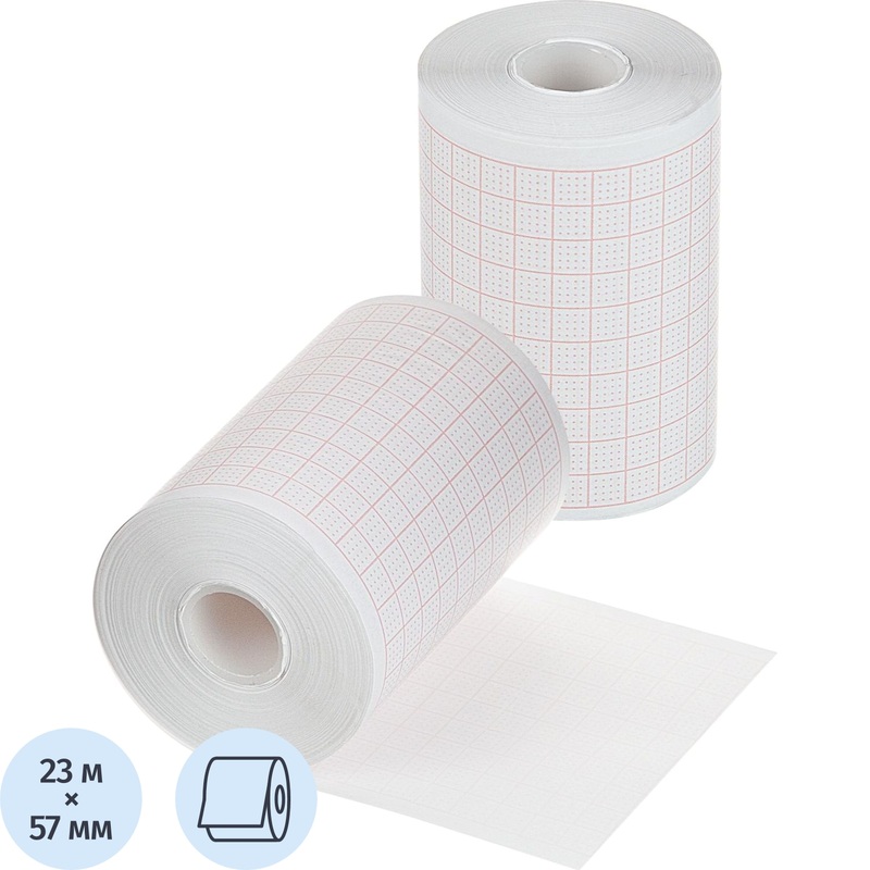 Изображение товара Бумага для ЭКГ в рулоне 23 м x 57 мм - 16 рулонов