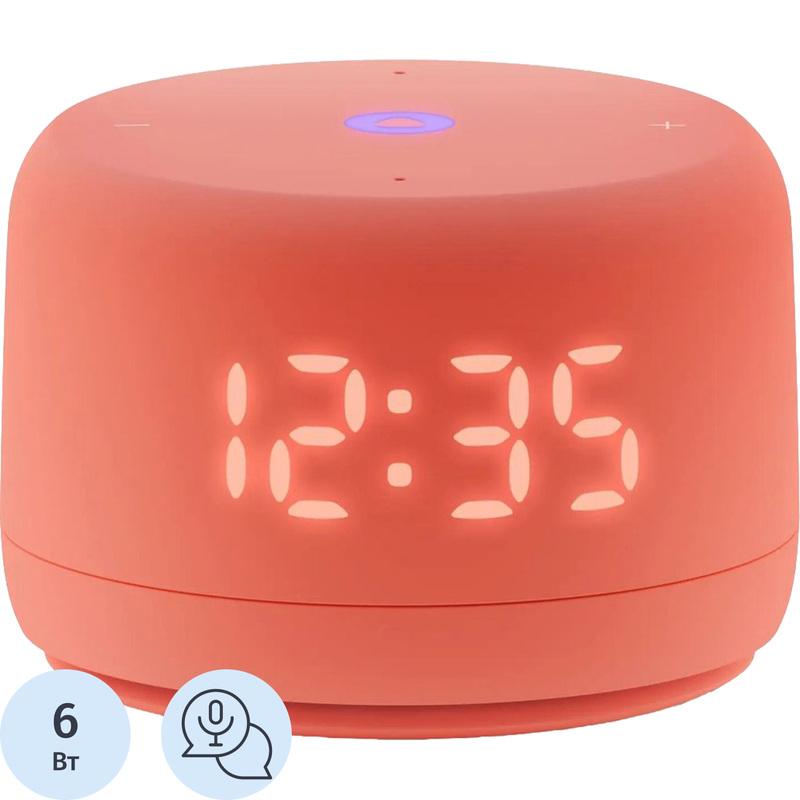 Изображение товара Умная колонка Яндекс Станция Лайт 2 коралловая Bluetooth Wi-Fi микрофон