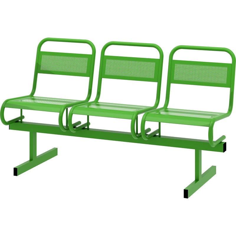 Изображение товара Многоместная секция Раунд зелёный (3 места, металл)