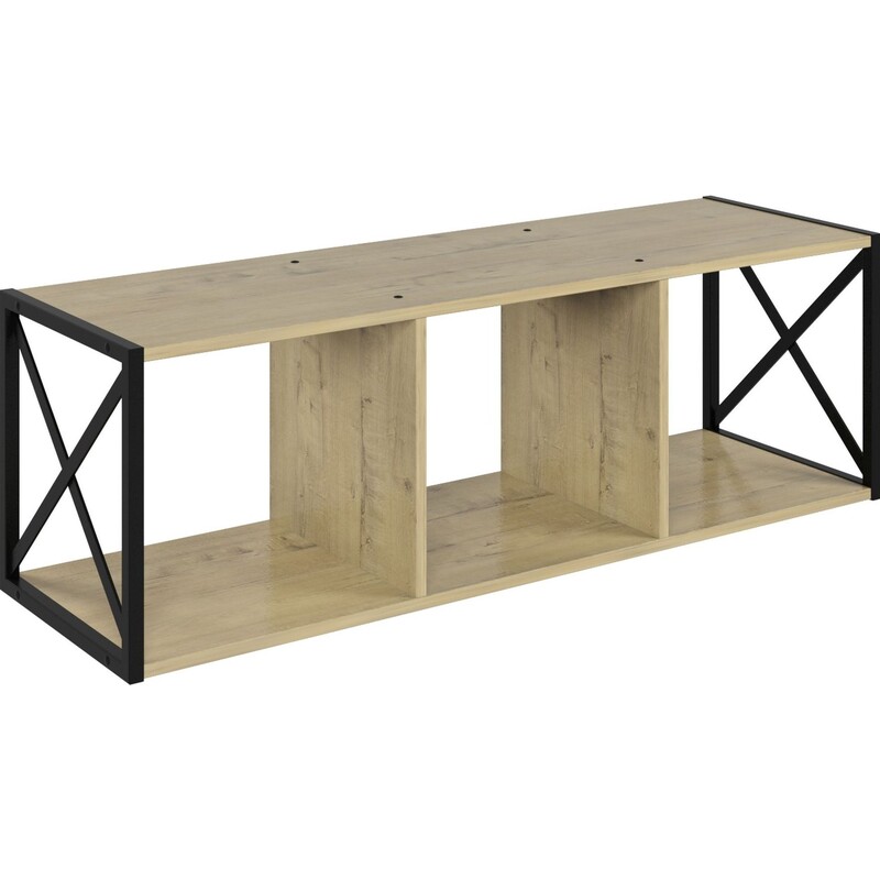 Изображение товара Полка навесная Дуб Бунратти ЛДСП 16 мм 1200x370x383(мм) с металлом