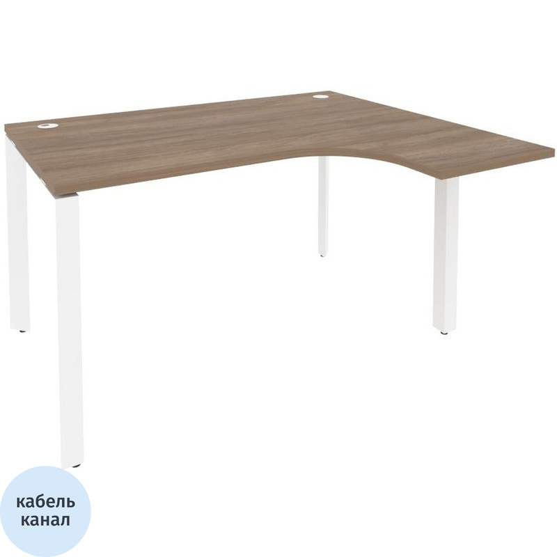Изображение товара Эргономичный правый стол ONIX-П O.MP-SA-3R из ЛДСП с кабель-каналом и регулируемыми опорами