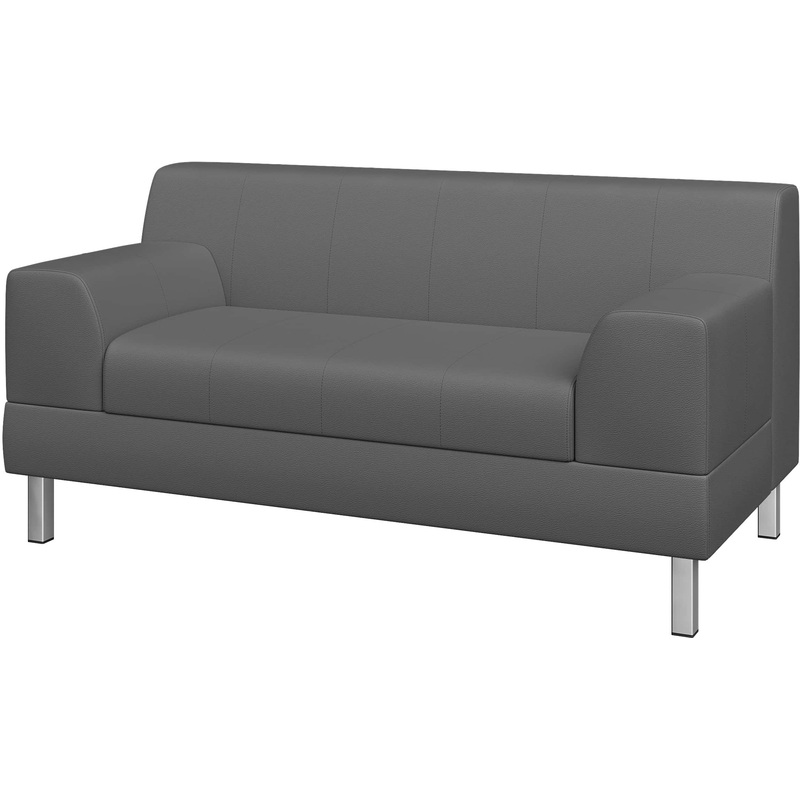 Изображение товара Диван двухместный Flagman FL2-2 серый (искусственная кожа)