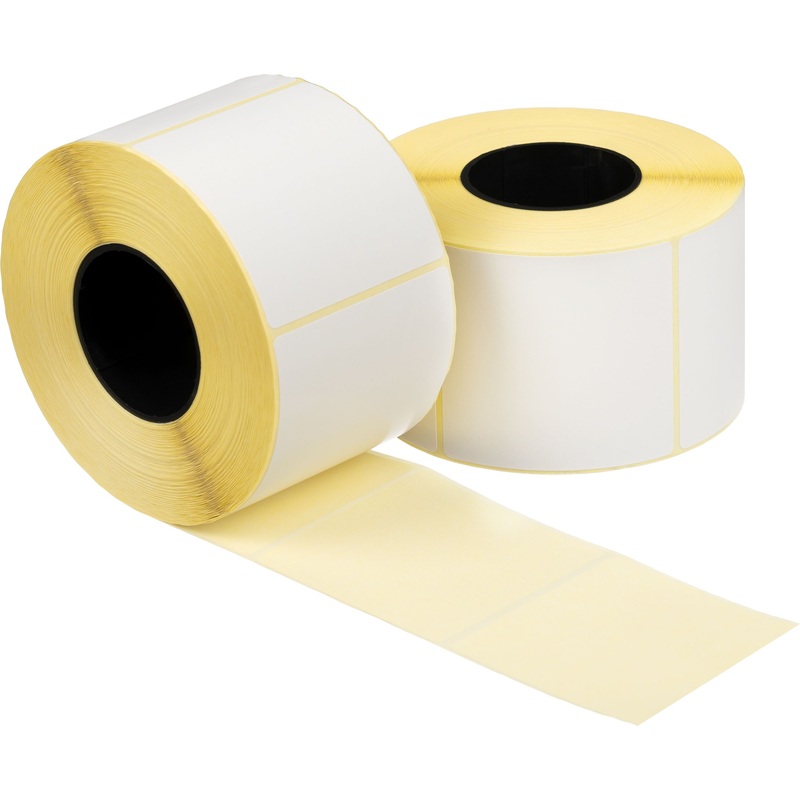 Изображение товара Термотрансферные этикетки 100x100 мм бумажные полуглянцевые белые 6 рулонов по 1000 шт