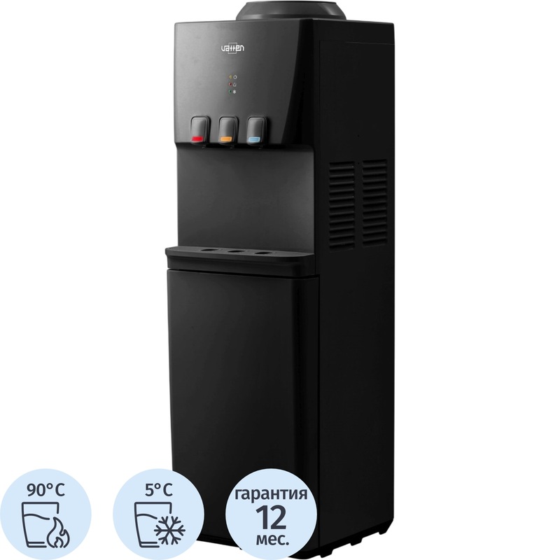 Изображение товара Кулер для воды Vatten V46NKB черный (нагрев и охлаждение)