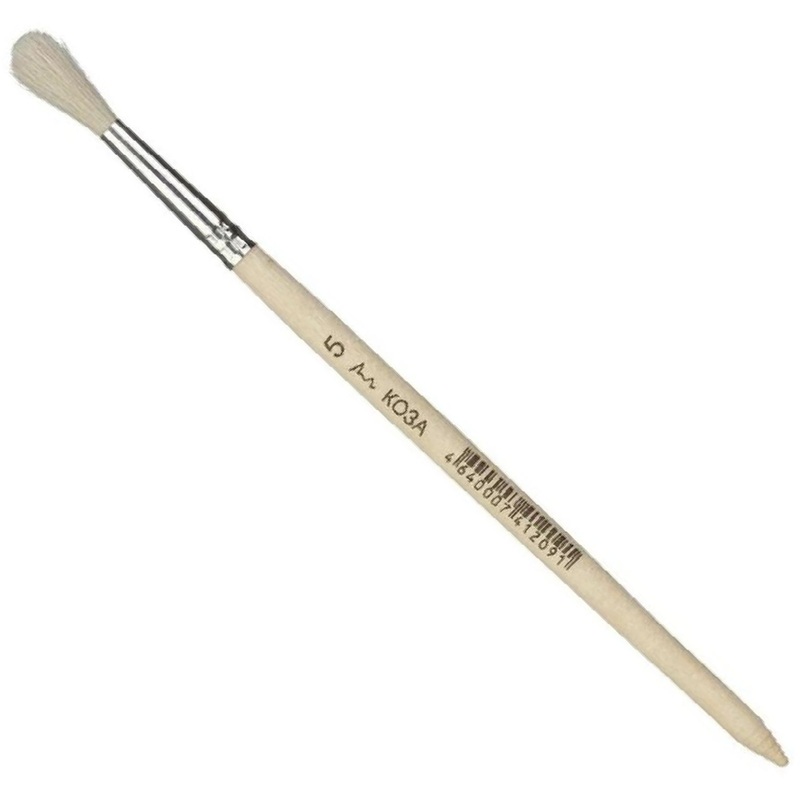 Изображение товара Кисть №1 School круглая коза №5 деревянная ручка