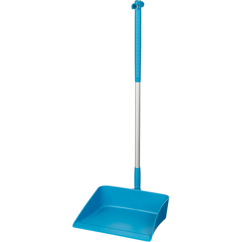 Изображение товара Совок для мусора NV пластиковый с металлической ручкой синий 35 см