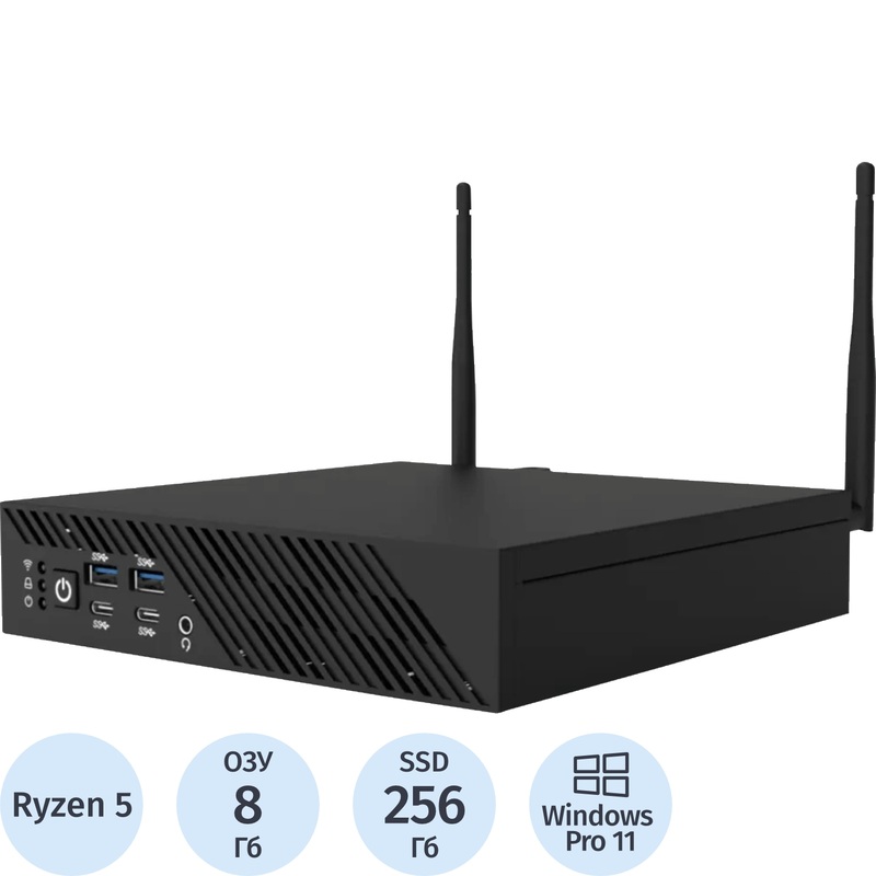 Изображение товара Мини ПК Rikor USFF 102.1 Ryzen 5 5600G/DDR4 8 ГБ/SSD 256 ГБ/Windows 11 Pro (2D2C97E5)