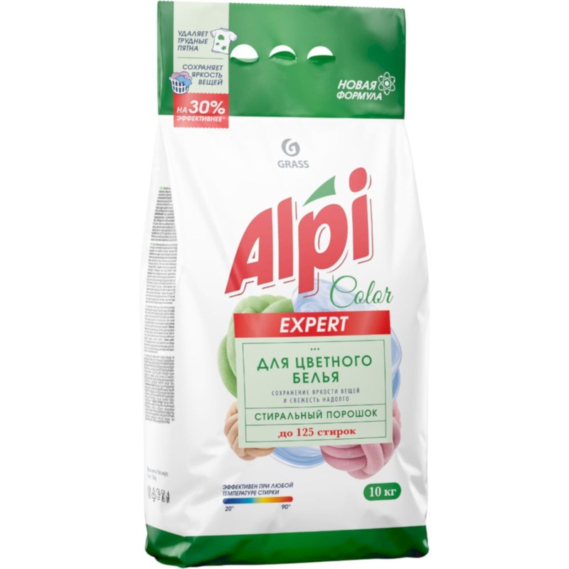 Изображение товара Порошок стиральный автомат Grass Alpi Expert Extra Color 10 кг для цветного белья