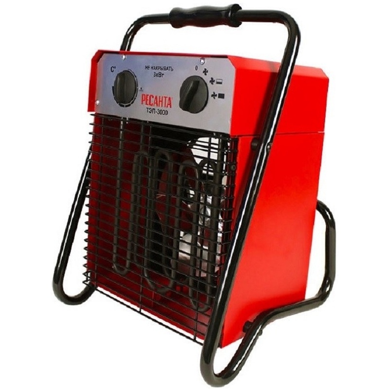 Изображение товара Пушка тепловая Ресанта ТЭП-3000 электрическая мощностью 3 кВт для обогрева помещений