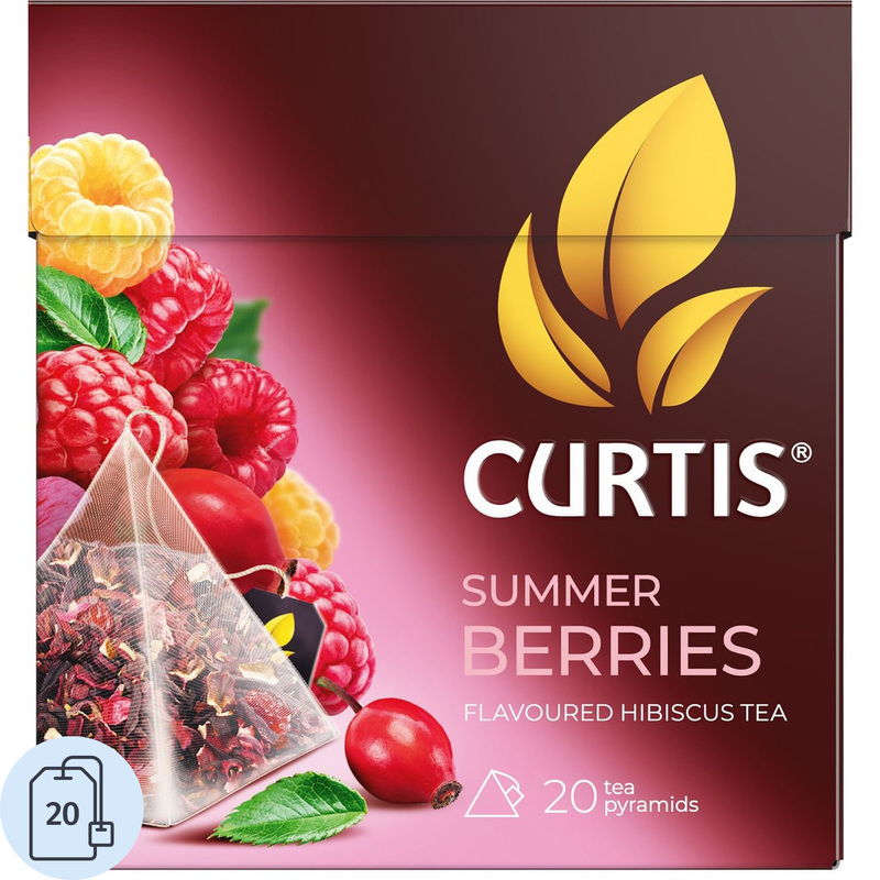 Изображение товара Чай фруктовый травяной Curtis Summer Berries 20 пирамидок с малиной