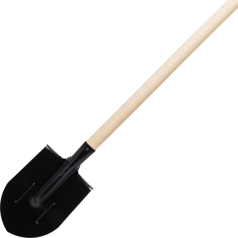 Изображение товара Лопата штыковая 140 см из углеродистой стали с рёбрами жёсткости и деревянным черенком