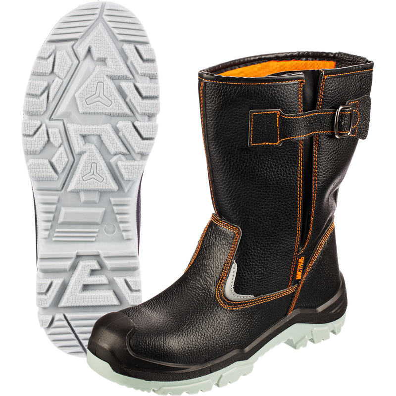 Изображение товара Сапоги рабочие Мистраль ПУ-ТПУ из натуральной кожи с металлическим подноском черный (размер 37)