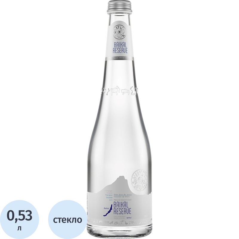 Изображение товара Минеральная вода Baikal Reserve лечебно-столовая 0.53л среднегазированная