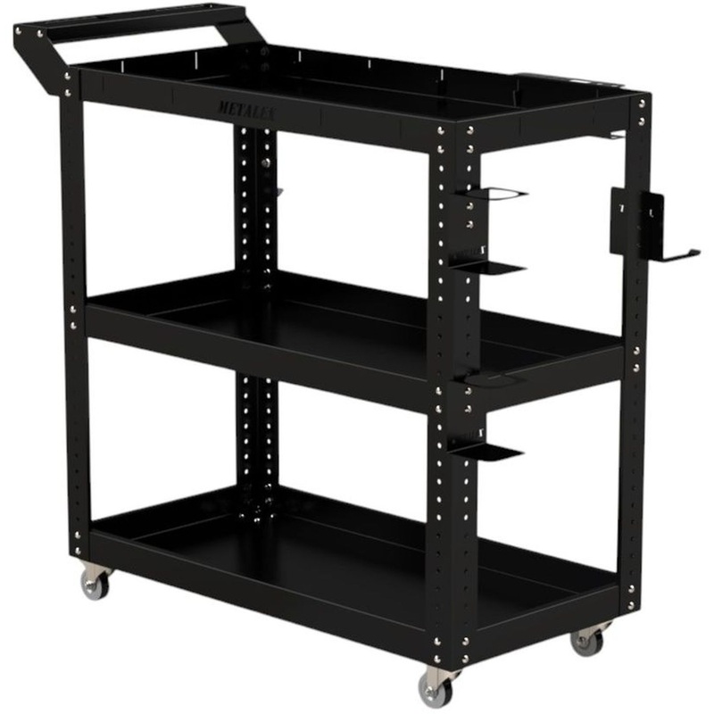 Изображение товара Тележка инструментальная Metalex чёрная 700x350x800 мм с регулируемыми полками