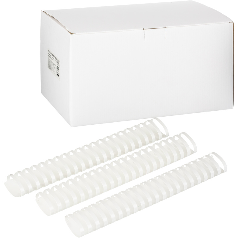 Изображение товара Пластиковые пружины для переплета 21 кольцо 45 мм белые 50 шт