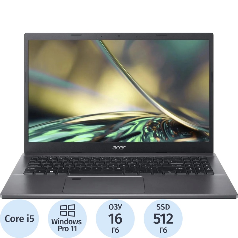 Изображение товара Ноутбук Acer Aspire 5 A515-57-5704 15.6 IPS Windows 11 Pro 16 ГБ SSD 512 ГБ серый