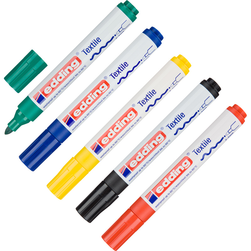Изображение товара Набор маркеров для ткани Edding E-4500/5s 5 цветов