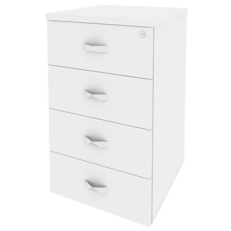 Изображение товара Тумба приставная Onix О. TP-4 с центральным замком белый бриллиант 432х460х750 мм