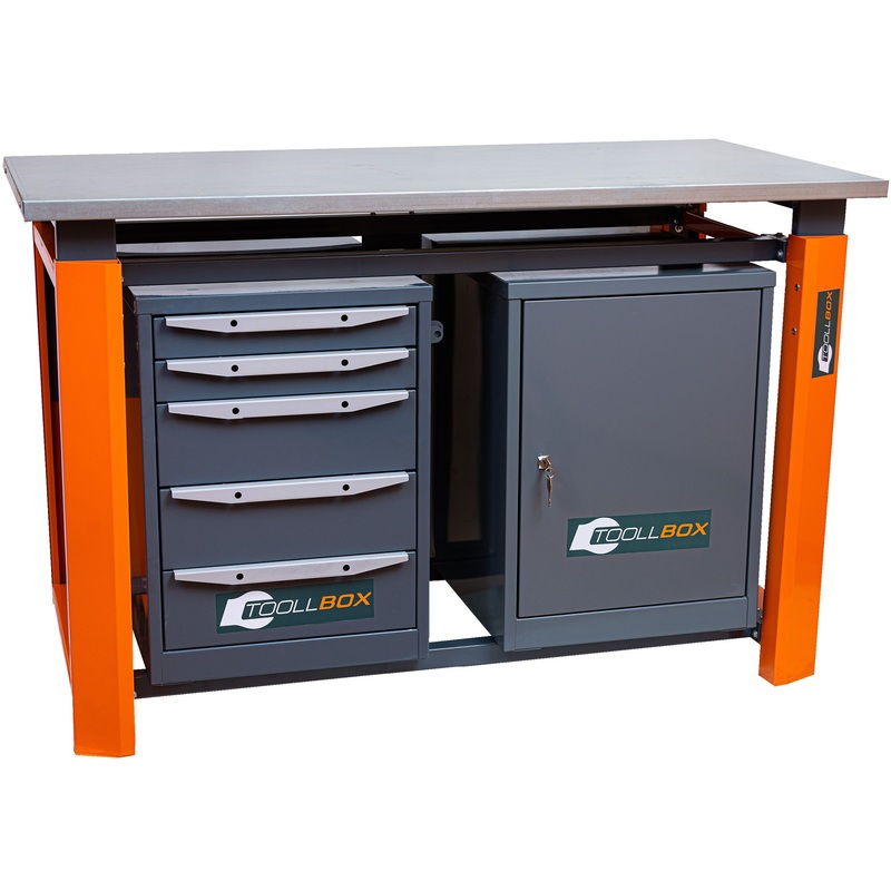 Изображение товара Верстак КМК Toollbox ТВР1800 ТВ0-ТВ5 с тумбами и регулируемой высотой