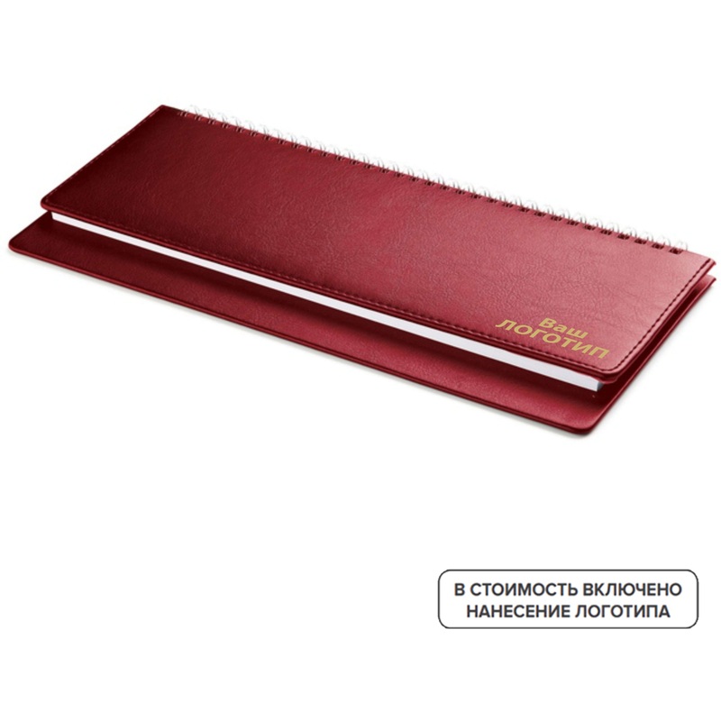 Изображение товара Планинг недатированный Sidney Nebraska искусственная кожа 305х130 мм 128 листов бордовый (50 штук в упаковке)