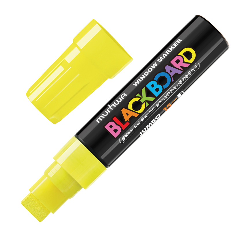 Изображение товара Маркер меловой MunHwa Black Board Jumbo желтый прямоугольный наконечник (толщина линии 14-15 мм)