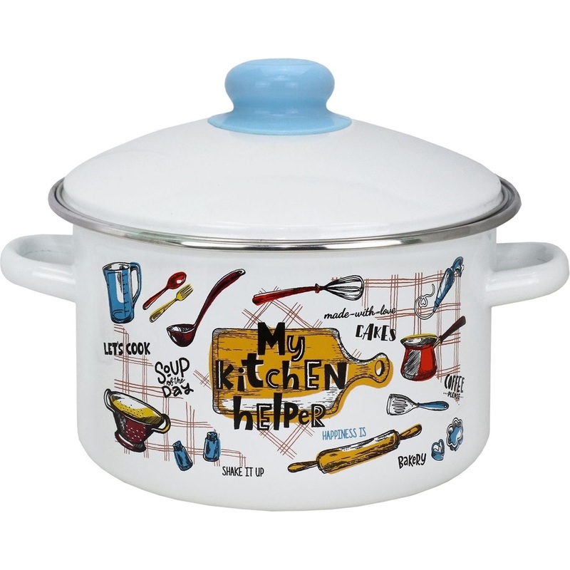 Изображение товара Кастрюля эмалированная 4 л Домашняя кухня подходит для индукционных и газовых плит