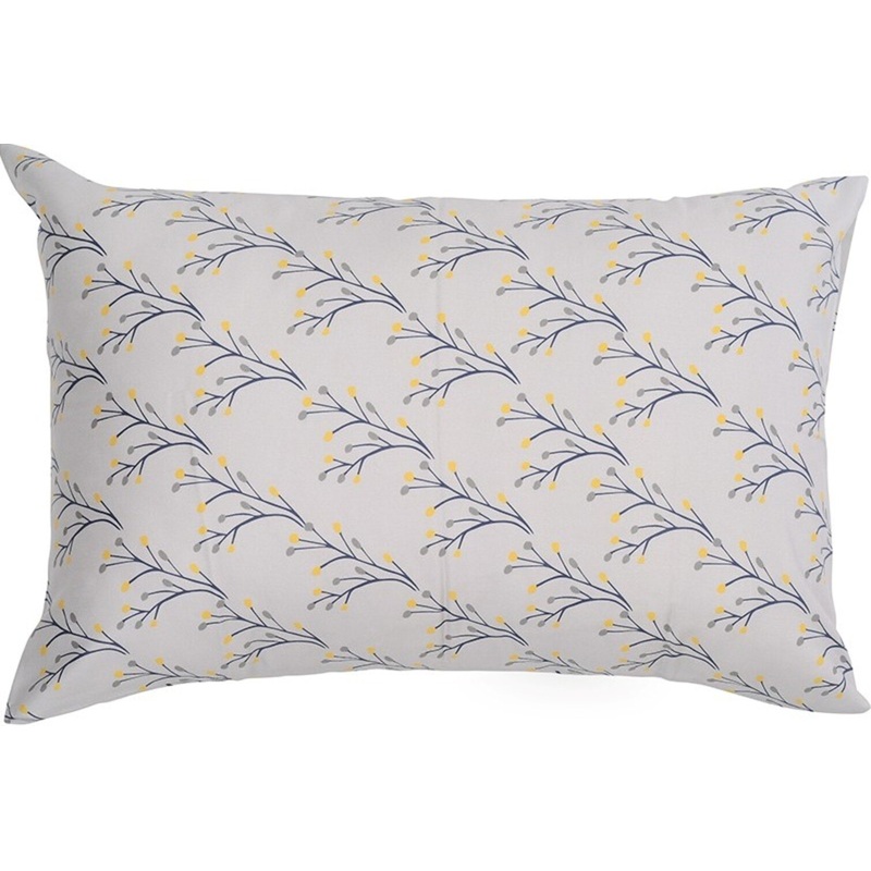 Изображение товара Наволочка Tkano Russian North Соцветие 50x70 см сатин 130 г/кв.м серая комплект 2 шт
