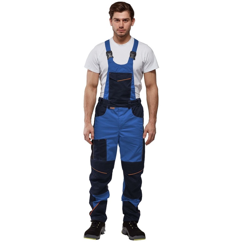Изображение товара Рабочий полукомбинезон мужской летний Nайтстар Алькор с светоотражающим кантом синий 52-54 Рост 170