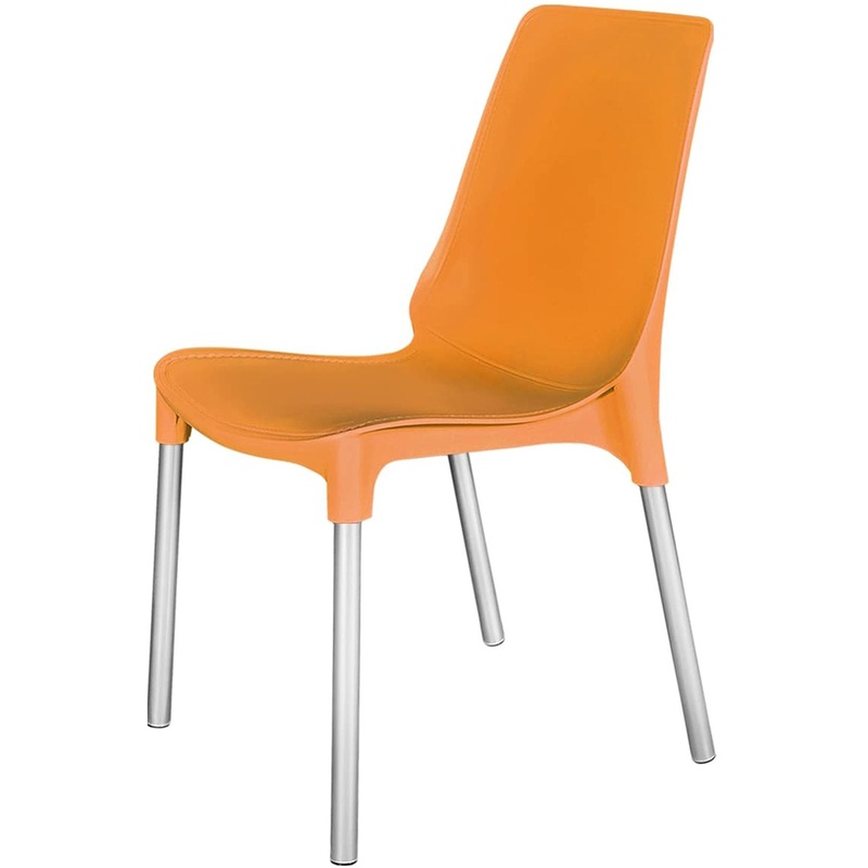 Изображение товара Обеденный стул Sheffilton SHT-S75 оранжевый/хром пластиковый металлический
