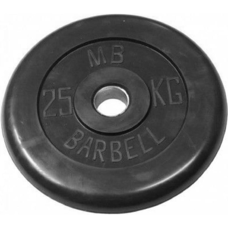 Изображение товара Диск обрезиненный для штанги Barbell MB 25 кг чёрный (MB-PltB31-25)
