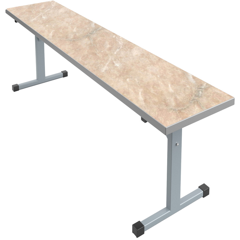 Изображение товара Скамья мраморная бежевый/серый 1800х320х460 мм с разборным каркасом