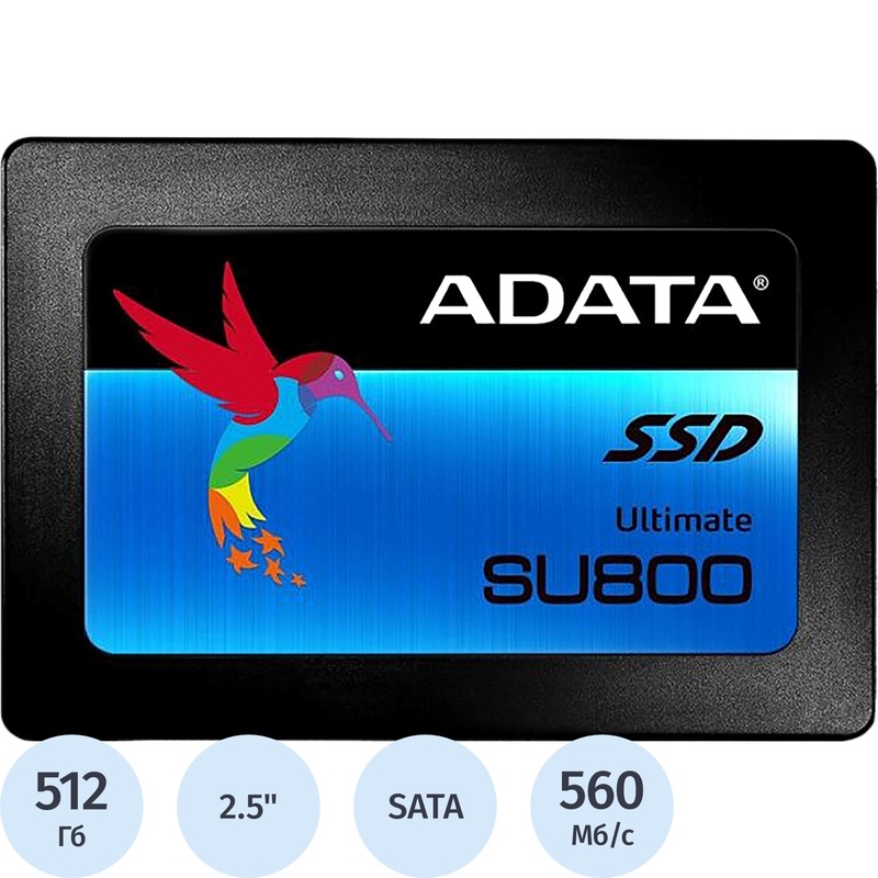 Изображение товара SSD накопитель Adata Ultimate SU800 512 ГБ SATA TLC 3D NAND