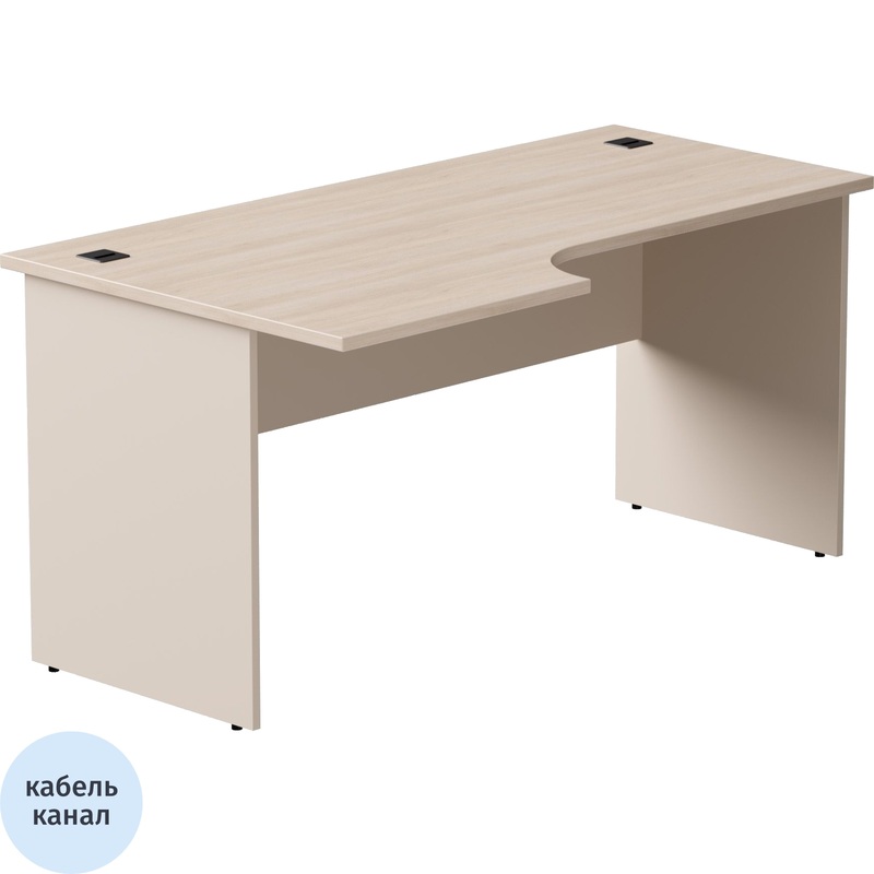 Изображение товара Эргономичный левый стол EVO 254S014DY/GU с кабель-каналом и регулировкой опор