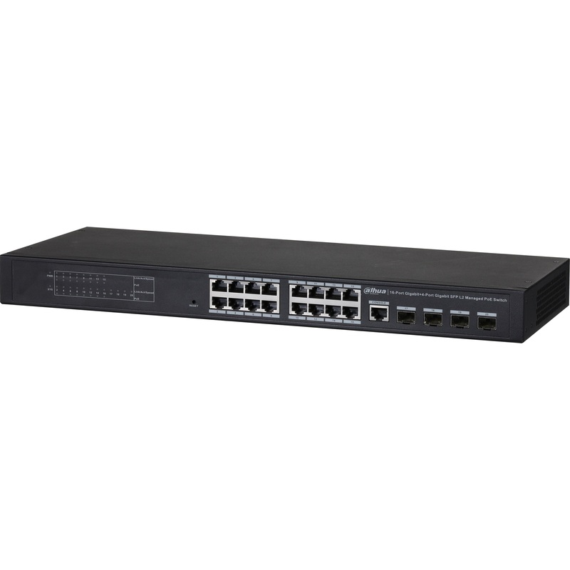 Изображение товара Коммутатор управляемый Dahua DH-PFS4420-16GT-240 с поддержкой PoE