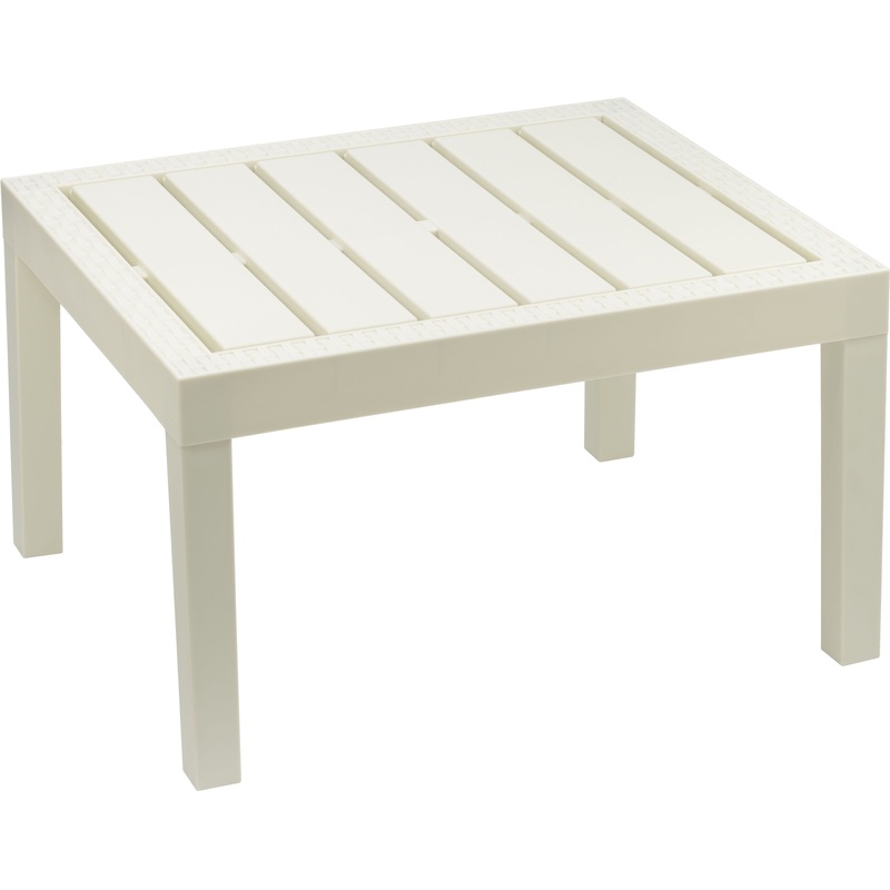 Изображение товара Пластиковый прямоугольный стол Ротанг М 4008 белый для веранды и дачи