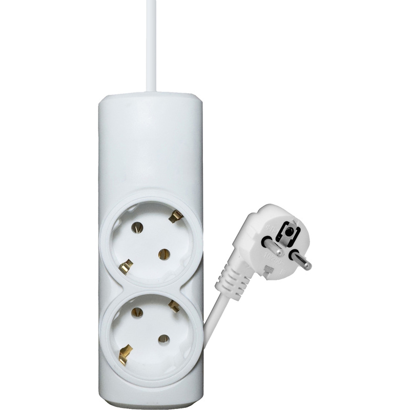 Изображение товара Удлинитель Progix PG212 2 розетки 5 м с заземлением белый