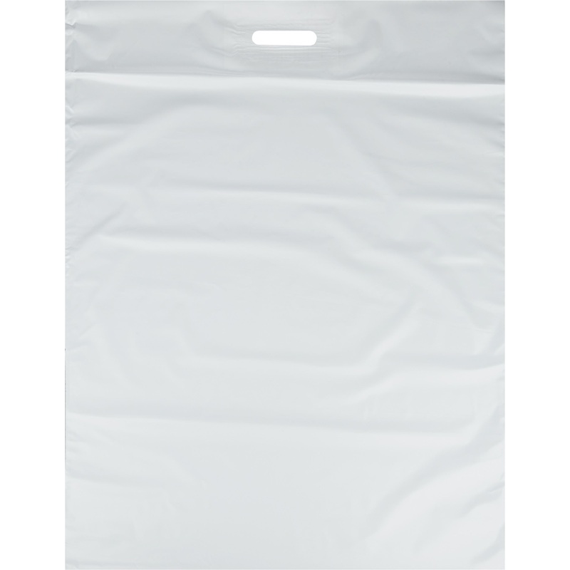 Изображение товара Пакет полиэтиленовый белый 30x40 см с вырубной ручкой (100 штук в упаковке)