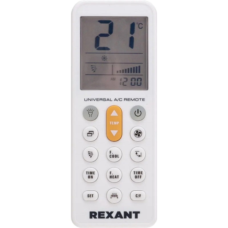 Изображение товара Пульт ДУ Rexant 38-0105 для кондиционеров, дисплей, белый, радиус 10м
