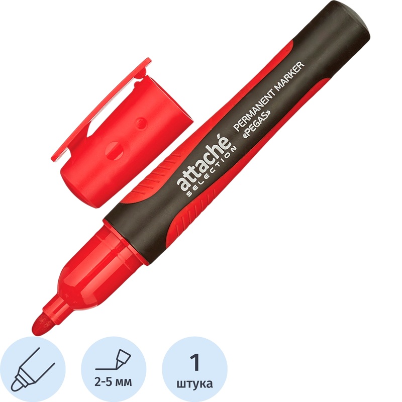 Изображение товара Пермантный маркер Attache Selection Pegas красный 2-5 мм толстая линия