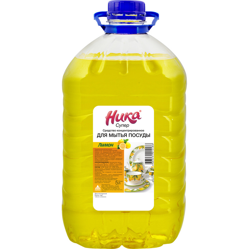 Изображение товара Средство для ручного мытья посуды Ника Супер Лимон 5 л