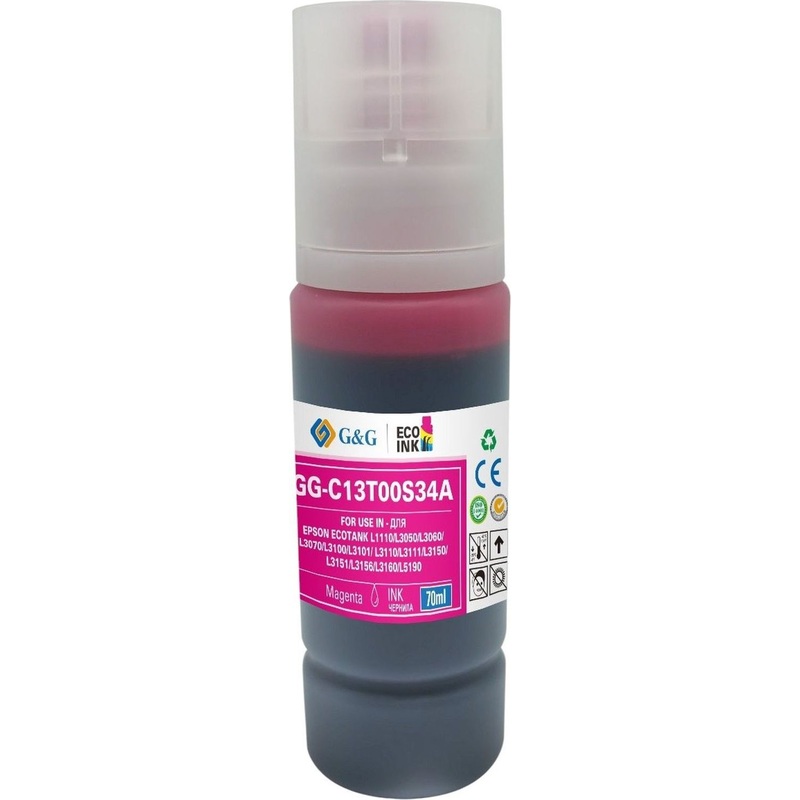 Изображение товара Чернила G&G GG-C13T00S34A пурпурные для Epson L1110 и L3151