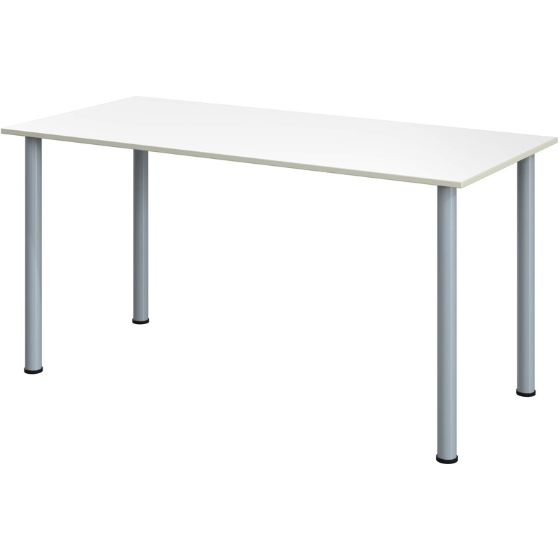 Изображение товара Обеденный стол Комус МДС прямоугольный серый 150x70 см с металлическими опорами