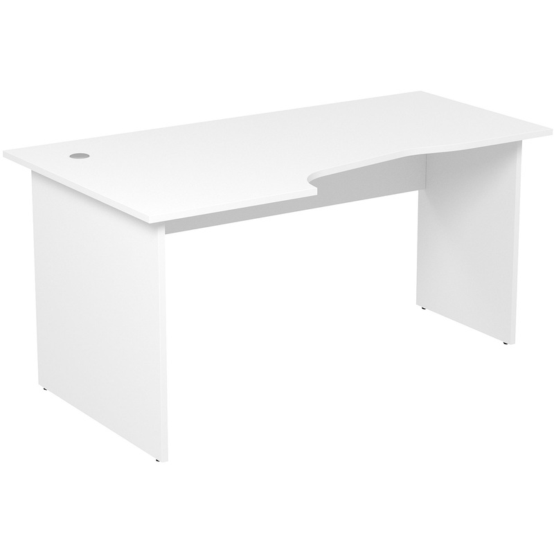 Изображение товара Криволинейный письменный стол 2С.020 левый белый 1600x900 мм