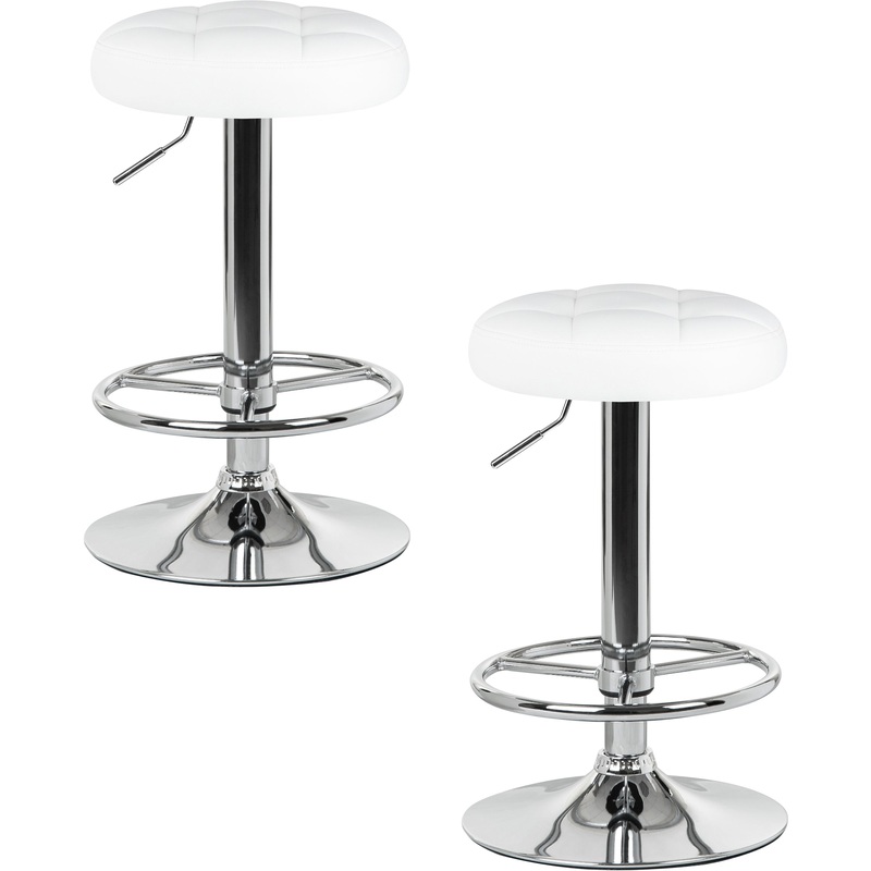 Изображение товара Барный табурет LM-5008-N белый хром регулируемый вращающийся 2 шт