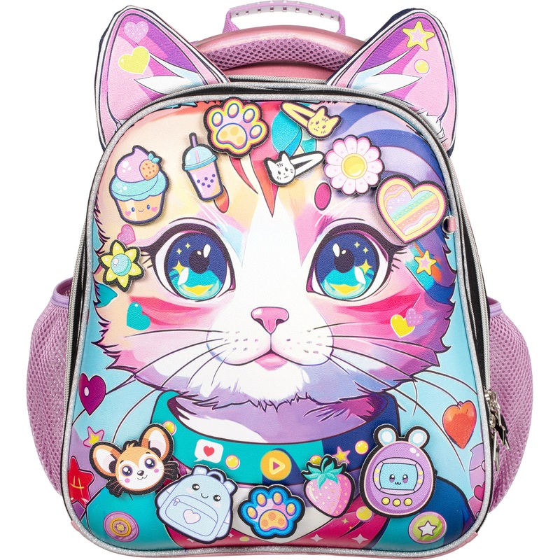 Изображение товара Детский школьный ранец Комус Класс Basic Kitty Stikers анатомический розовый 16 л