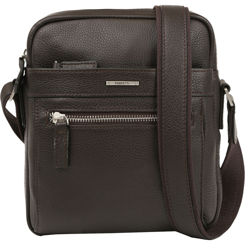 Изображение товара Мужская повседневная сумка Fabretti из натуральной кожи коричневая