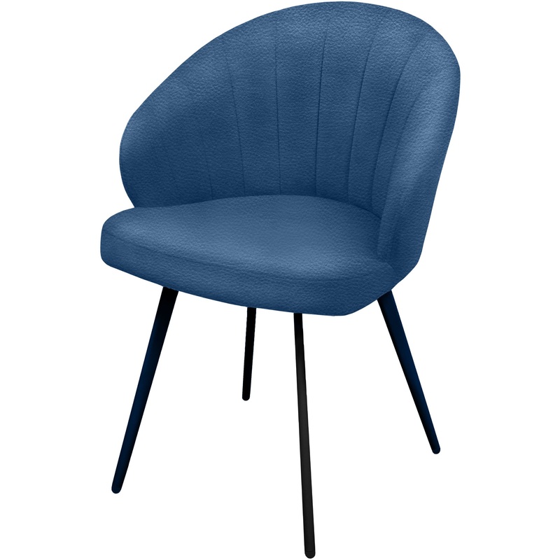 Изображение товара Кресло обеденное синий из искусственной кожи и металла