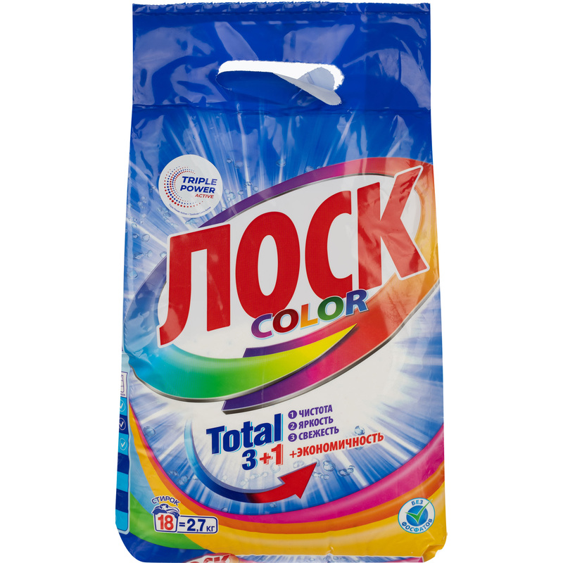 Изображение товара Порошок стиральный автомат Losk Total 2.7 кг для цветного белья
