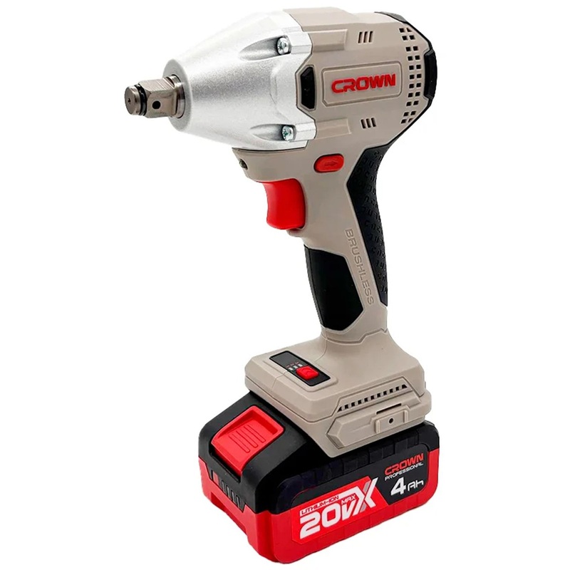 Изображение товара Аккумуляторный ударный гайковёрт Crown 20V Max 1/2 дюйма 350 Нм с реверсом и подсветкой